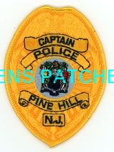 NEW JERSEY,PINE HILL POLICE BADGE PATCH CAPTAIN 1
